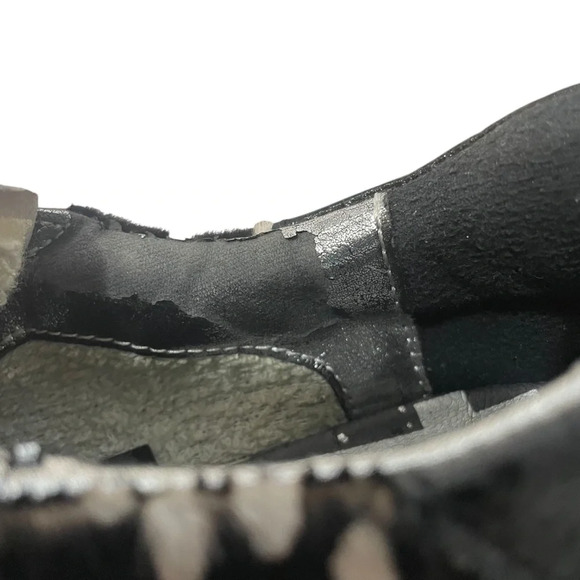 P448 John Calf Hair Spotted Cowiena Sneaker Black White Leather Size 39 - Picture 10 of 14